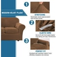 thumbnail image 3 of Housse de Chaise Extensible en Velours Riche 2 Pcs Housse de Chaise Housse de Sofa Protège-Meubles Canapé Doux avec Bas Élastique Housse de Chaise Canapé avec Accoudoirs Largeur jusqu'à 49 Pouces, 3 of 7
