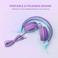 thumbnail image 4 of Kids Headphones, Jelly Comb Children Headphones On Ear, Foldable Comfortable Wired Headphones for Kids, Toddler, Girls, Boys, Teans, Hearing Protection, 85dB Volume Limited,3.7mm Audio Jack (Purple), 4 of 9