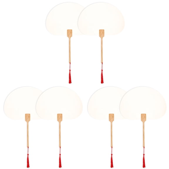 6 Pcs Ancient Fan Decorative Graffiti Children Painting Fans Hand Japanese Chinese Style Held