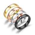 thumbnail image 4 of Fashion Titanium Steel Vintage Men Women Zircon Minimalism Couple Ring Boho SILVER 10, 4 of 8