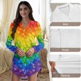 thumbnail image 6 of Yuyamidu Rainbow Heart Long Sleeve Nightgowns Size S Fashion Long Sleeve Night Shirt for Women Plus Size Button Sleep Dress Nursing Pajamas Shirt Comfortable V Neck Nightdress, 6 of 7
