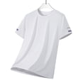 thumbnail image 4 of Ceisia Men's Short Sleeve Performance T-Shirt Solid Color Athletic Outdoor Running Gym Top Moisture Wicking Quick Dry Crewneck Gifts for Father White 3X, 4 of 5