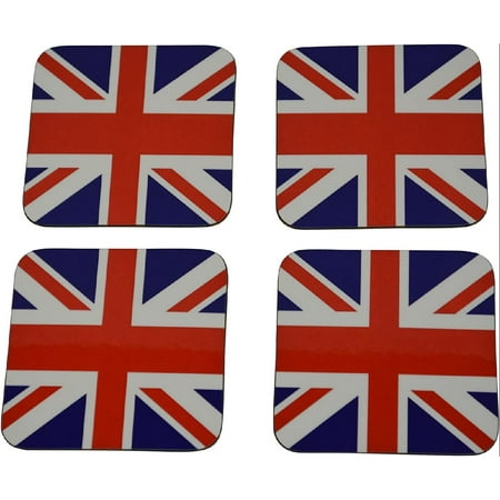 

UK Union Jack Flag Drink Coaster Set Gift For United Kingdom Brittish England Home Kitchen Bar Barware