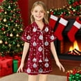 thumbnail image 2 of Toddler Boy Girl Christmas Pajamas Short Sleeve Button-Down Pajamas Top Pants Soft and Breathable Button Down Nightwear Set Y2k Clothes, 2 of 4