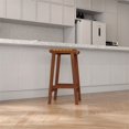 thumbnail image 2 of Pattaya Mid-Century Modern Tan Woven Brown Leather Bar Stool, 2 of 7