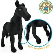 Ignacio the Black Stallion | 18 Inch Large Black Stallion Horse Stuffed Animal Plush Pony | By TigerHart Toys