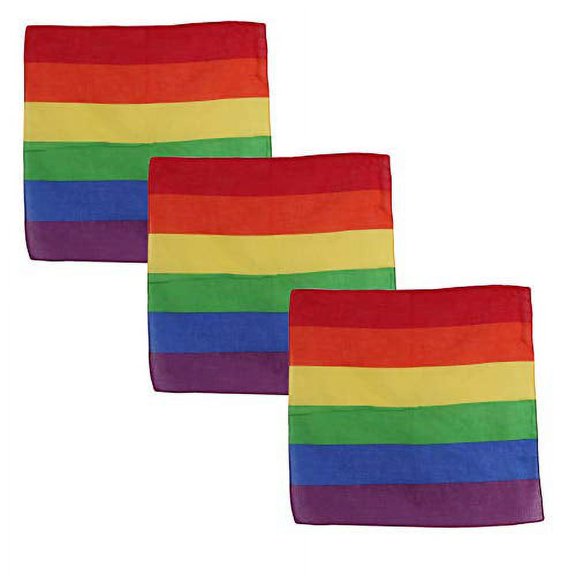 Motique Accessories Print Design Bandana - Set of 3 (Rainbow Stripe)