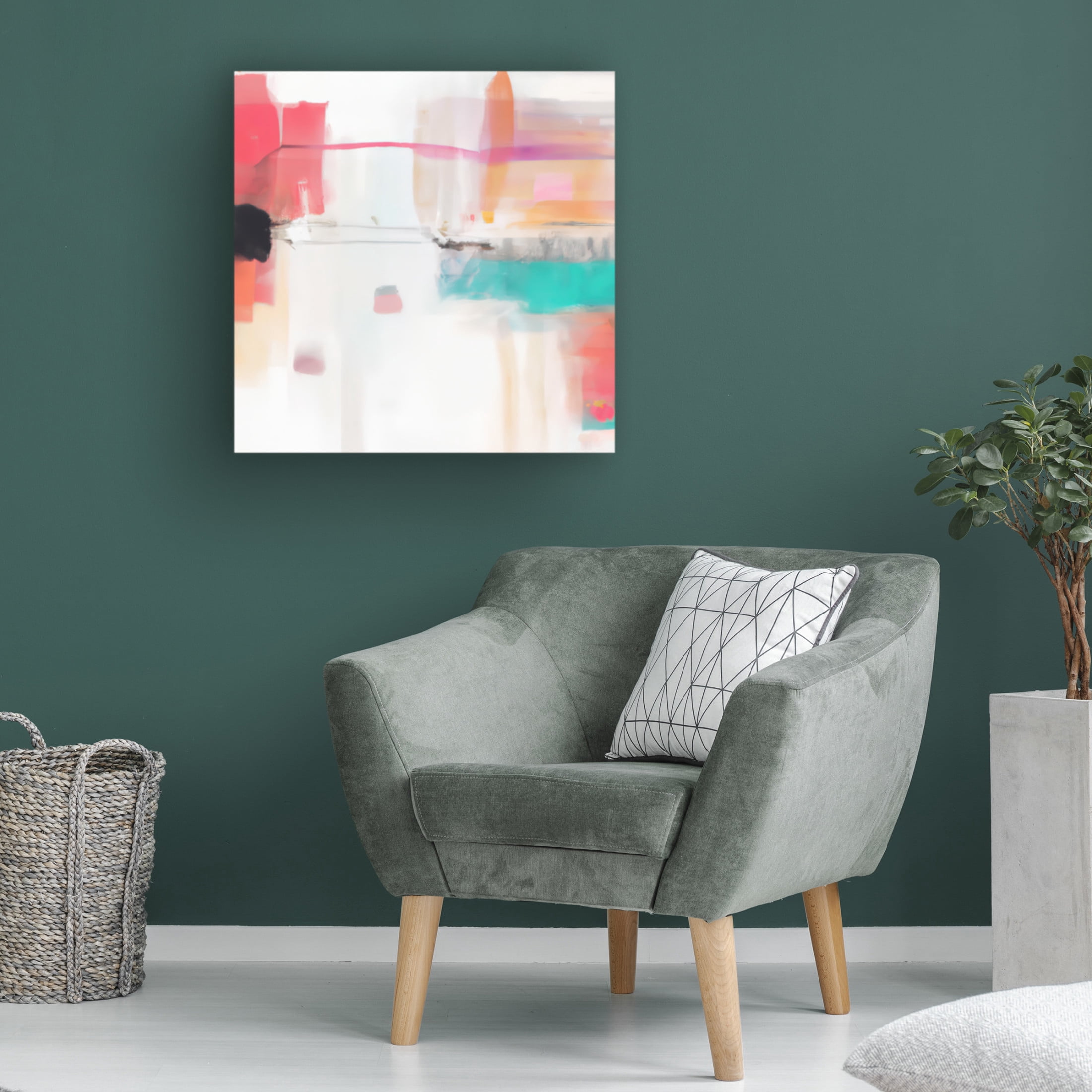 Canvas Wall Art - Tom Quartermaine 'Cute Colorful Minimalist Painting 1' Wall Art for Living Room, Bedroom, or Office Décor by Trademark Fine Art - 18 x 18 Inches