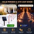 thumbnail image 3 of 12 Pack Christmas Candy Cane Pathway Solar Garden Lights, 8 Lighting Modes Perfect for Outdoor Patios, Walkways, and Holiday Celebrations, Xmas Decorations, 3 of 10