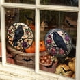 thumbnail image 4 of 2 Pack Halloween Decorations Window Clings Decor, Self-Adhesive Gothic Black Crow Bat Spooky Halloween Window Stickers, School Home Office Party Decals, Double-Side Print, 4 of 7