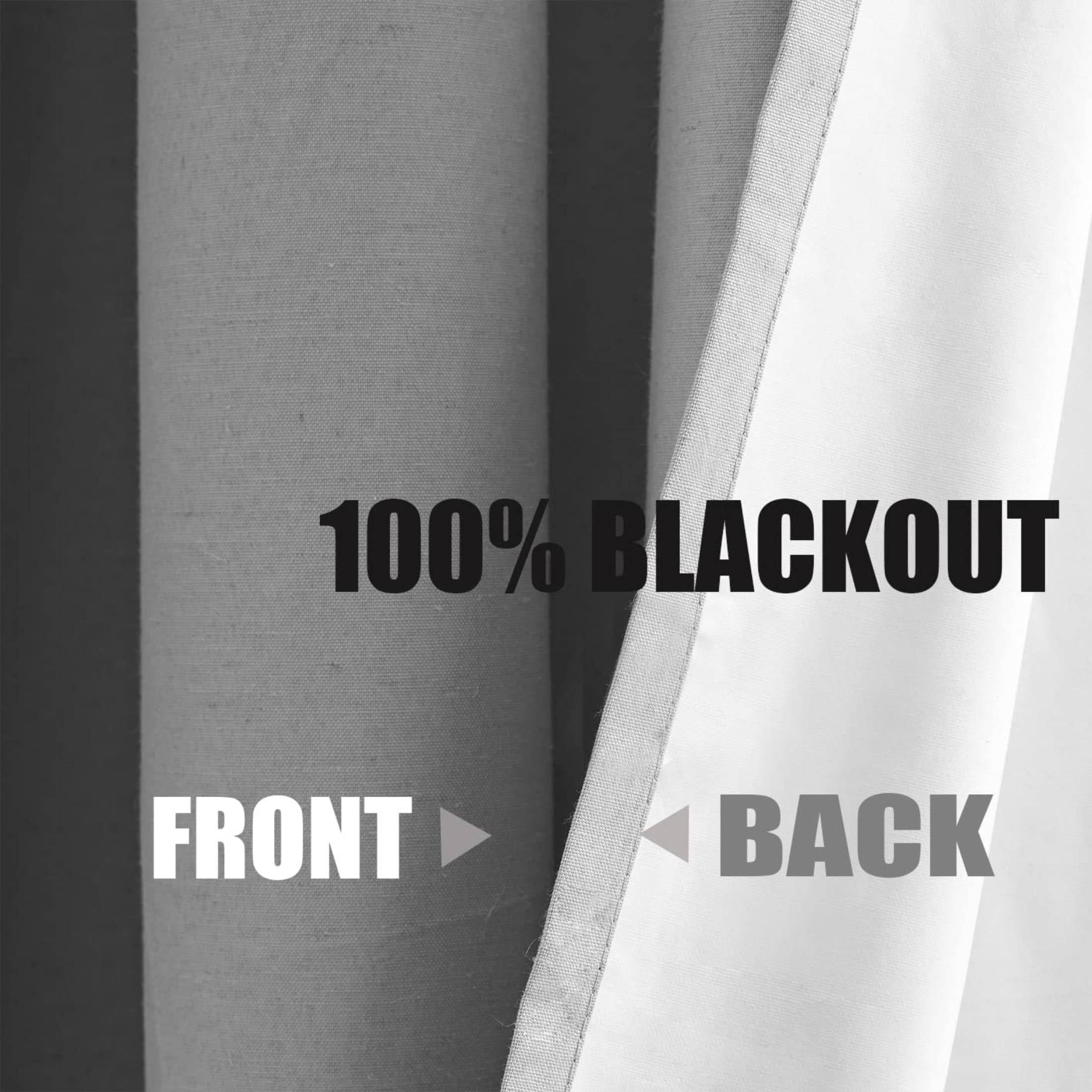 Exultantex Light Grey Thermal Curtains Panels Blackout Solid Linen Drapes for Bedroom, 54"Wx63"Lx 2, Grommet Top