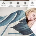 thumbnail image 3 of JRXY Flannel Fleece Blanket Tropical Leaf Palm Pattern Anti-Pilling Soft Cozy Lightweight Durable White, 3 of 6