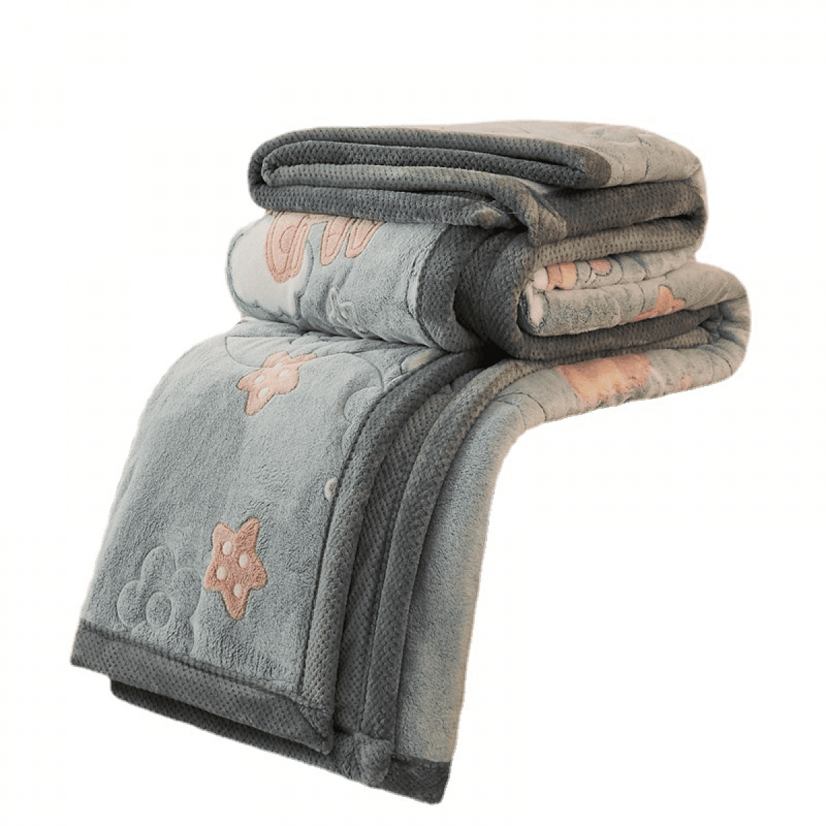 Thick 3 Layers Fleece Throw Blanket for Couch 47 x 79