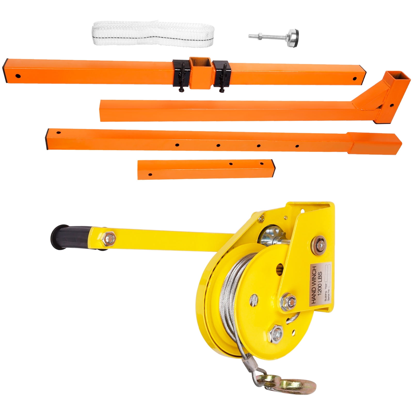 Air Conditioner Lifting Crane, 1500 LBS Heavy Duty AC Lift, All-Weather Bracket with Hanger, Pulley and 50ft Ropes for Warehouse Industrial