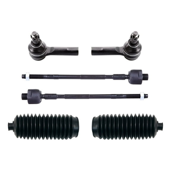 PartsW - 6 Pc Front Inner & Outer Tie Rod Ends with Steering Gear Bellows LEFT RIGHT Side Kit Fits INFINITI QX4 1997-2003/Nissan Pathfinder 1996-2004/