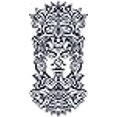 thumbnail image 3 of Intricate Ancient Mayan Tribal Chief Art Cartoon Vinyl Sticker (4" Tall), 3 of 3