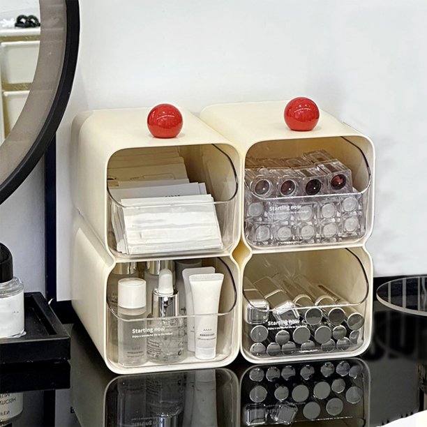 Ganfancp Crema de Estilo de La Muestra Caja de Almacenamiento con Cajón de Escritorio Lápiz Labial Sundries Caja de Almacenamiento de Cosméticos Estante de Almacenamiento Ofertas Flash 1X Organizador