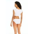 thumbnail image 6 of Women's Bleu Rod Beattie K21199 Kore Tie Front Cap Sleeve Crop Swim Top (White 12), 6 of 6