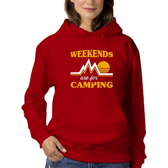 Weekends Are For Camping Quote Hoodie Women -GoatDeals Designs, Female Small