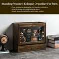 thumbnail image 2 of Honiway Cologne Organizer for Men, Large Capacity Dustproof Cologne Holder with Drawer Storage Perfume Stand Organizer (Light Brown), 2 of 8