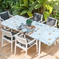 thumbnail image 2 of Blue Gnomes Christmas Table Cloths for 8 Foot Rectangle Tables, Xmas Gifts Snowflake Winter Patio Waterproof Elastic Fitted Tablecloths, Washable Rectangular Table Cover for Camping, 2 of 8