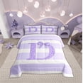 thumbnail image 3 of Homewish Initial Letter D Bedding Comforter Set, Abstract Geometric Twin Comforter Sets, Cartoon Princess Style Bedding Set, Lightweight Room Decor,2 Pieces, 3 of 9