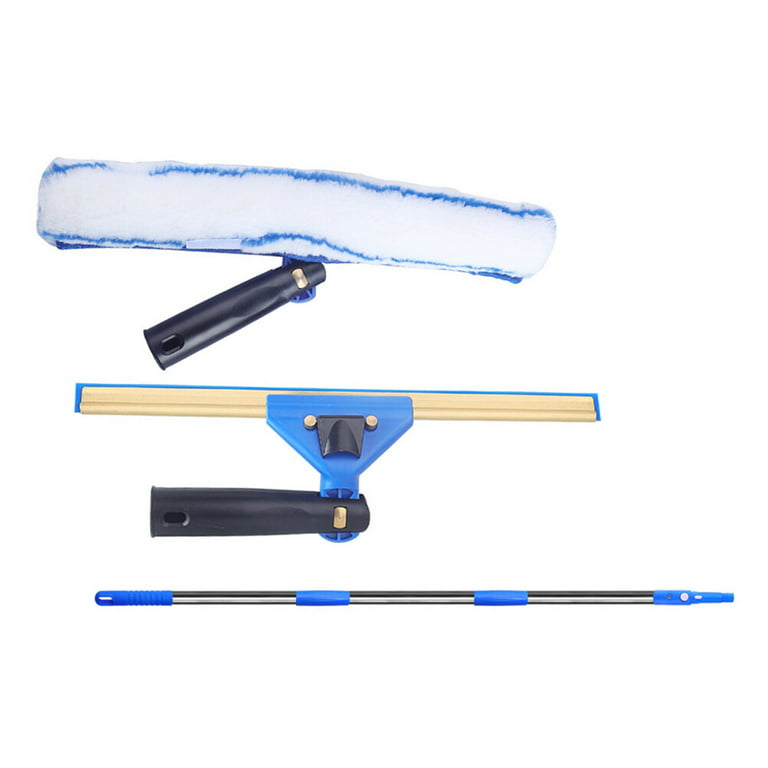 1 Set Window Cleaning Squeegee Microfiber Window Scrubber with Pole for Car  