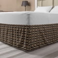 thumbnail image 1 of Abstract Bed Skirt, Pattern of Retro Style Squares Checkered Design Geometrical Elements, Elastic Bedskirt Dust Ruffle Wrap Around for Bedding Decor, 4 Sizes, Black Vermilion Beige, by Ambesonne, 1 of 2
