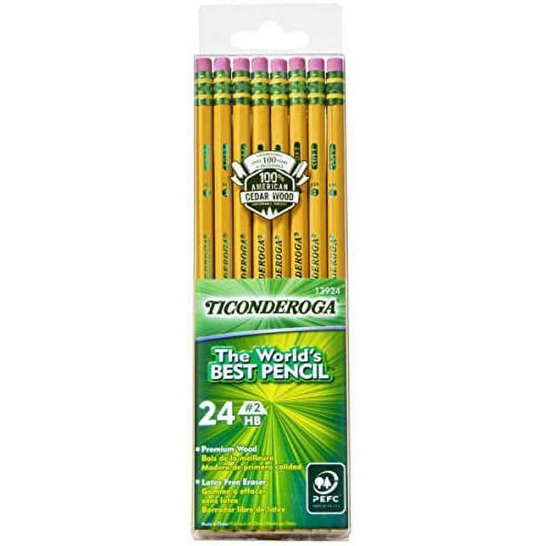  Ticonderoga Wood-Cased Pencils, Pre-Sharpened, 2 HB Soft,  Yellow, 30 Count, 6 Packs/180 Count Total : Office Products