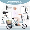 thumbnail image 2 of POVANLI 14" Tricycle for Adults,3 Wheel Bikes for Adults with Basket, 95% Pre-Assembled Collapsible Steel Frame 200 LBS Capacity, 2 of 9