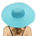 thumbnail image 2 of beishanbush Clothing 2025 Sun Hats Summer Hats for Women Wide Bongrace Women Straw Beach Hat Little Girl Sun Cap Foldable Ladies Hats Sky Blue, 2 of 3