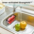 thumbnail image 4 of Kitchen Sink Sponge Holder, Kitchen Sink Caddy, Sponge Holder for Kitchen Sink Suction, Dish Sponge Holder (Black), 4 of 10