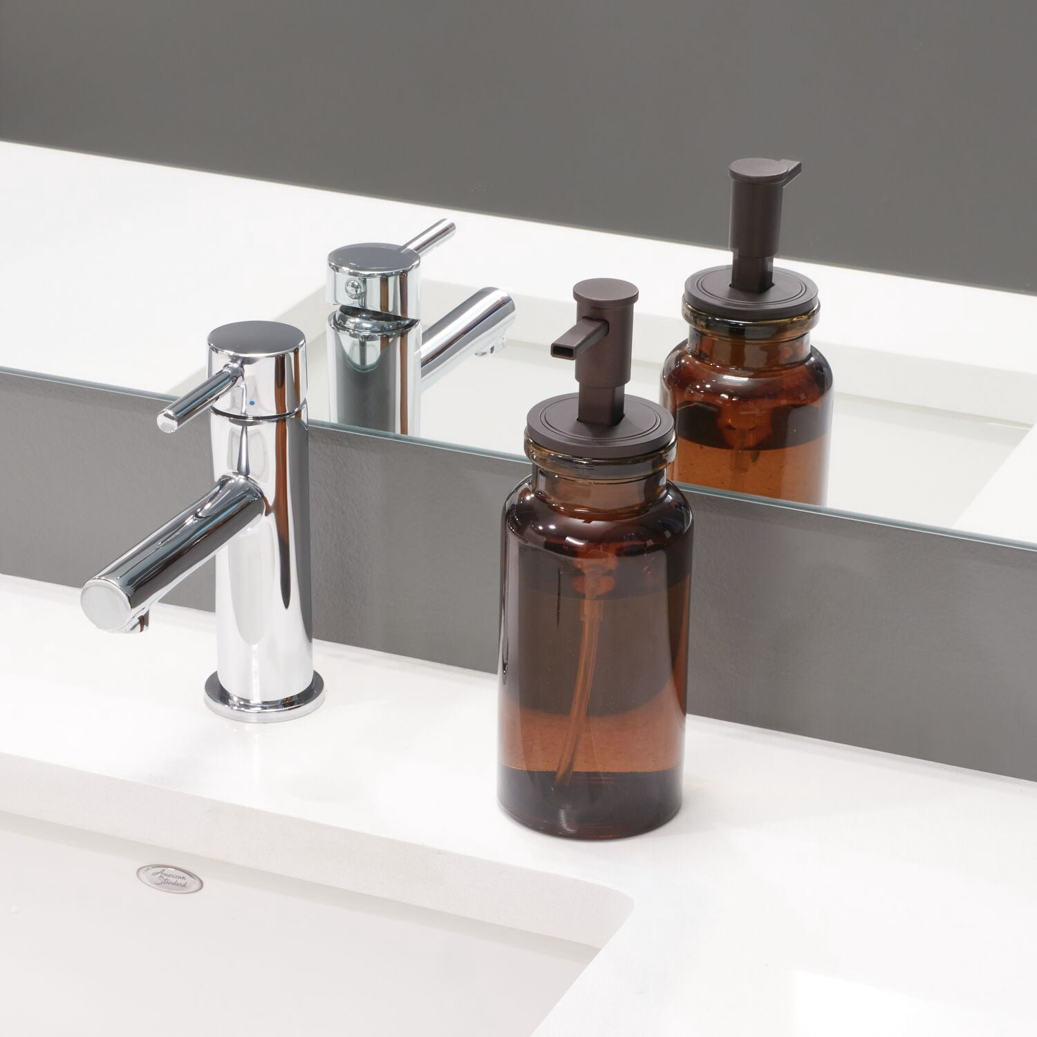 Better Homes & Gardens Westport Bronze Recycled Glass Foaming Soap Dispenser, 3" x 3" x 8.3"