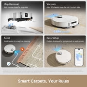 DREAME X60 Max Ultra Complete Kit, 35,000Pa Suction Robot Vacuum and Mop, 3.13in (7.95cm) Ultra-Thin Design, Self Emptying&Refilling, Mop Self-Cleaning, 280+ Obstacle Avoidance, White