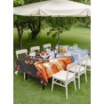 thumbnail image 3 of Outdoor Tablecloth with Umbrella Hole and Zipper, Blue Pumpkin Rectangle Table Cloth 60x84 Inch Waterproof Tablecloth, Orange White Black Thanksgiving Leaves Picnic Table Cover for Patio Camping, 3 of 7