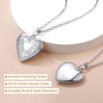 thumbnail image 4 of U7 Heart Shaped Silver Pendant Photo Locket Necklace for Women Daughter Graduation Mother's Day Valentine Personalized Memorial Gift Custom Love Heart Necklaces, 4 of 8