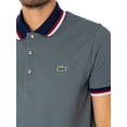 thumbnail image 4 of Lacoste Striped Collar Polo Shirt, Grey, 4 of 5