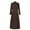 Brown, variant on Homenesgenics Womens Plus Size Woman Solid Long Sleeve Button Robe Costume Cosplay Chaplaincy Coat Womens Clothes under $8