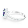 thumbnail image 3 of Halo Princess Cut Wedding Ring Rainbow CZ 925 Sterling Silver Size 8, 3 of 7