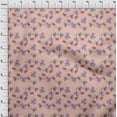 thumbnail image 3 of oneOone Cotton Cambric Peach Fabric Flower & Leaves Watercolor Craft Project Decor Fabric Print By The Yard 56 Inche Wide, 3 of 4