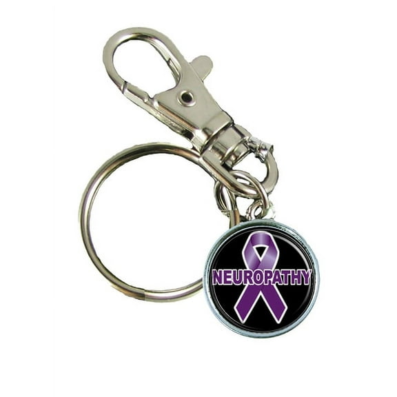 Neuropathy Awareness Keychain Support Silver Plated Jewelry Key Chain