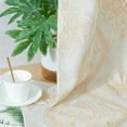 thumbnail image 6 of JINCHAN Embroidery Flax Linen Curtains for Living Room Grommet Top Window Curtains 2 Panels Light Filtering Drapes for Bedroom Gold on Beige W50 x L96, 6 of 7