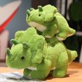 thumbnail image 3 of Muñeco de peluche de dinosaurio de dibujos animados, peluche suave, Tyrannosaurus Rex, Triceratops, Stegosaurus, almohada para abrazar, regalo de cumpleaños, 3 of 5