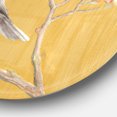 thumbnail image 2 of Designart 'Gold Bird on Blossoms IV' Farmhouse Metal Circle Wall Art, 2 of 3