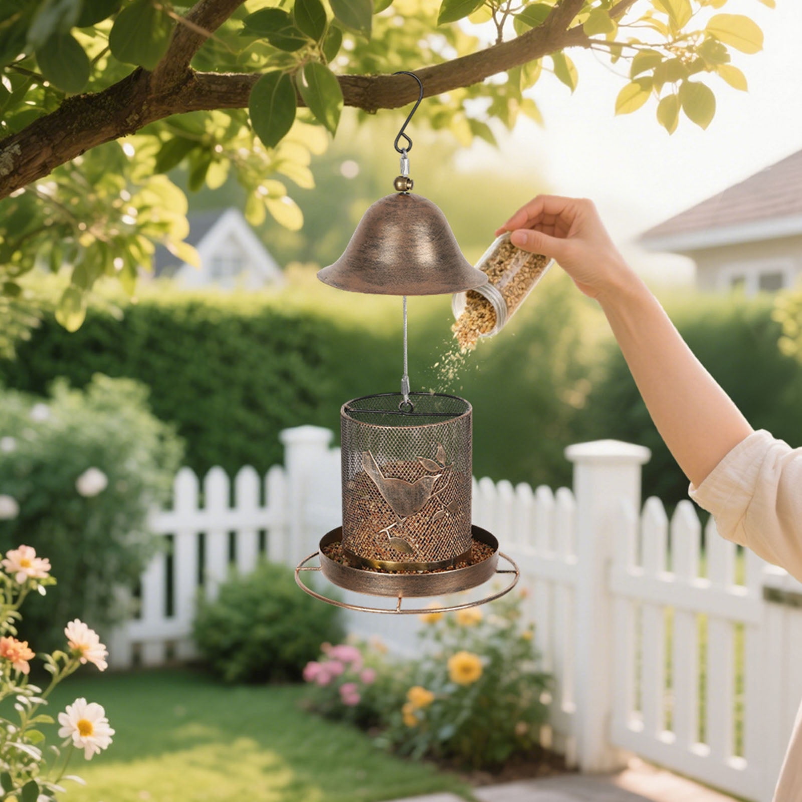 Hummingbirds Feeders Metal Outdoor Squirrels Proof Easyly Cleaning Large Capacity For Wild Birds Various Weather