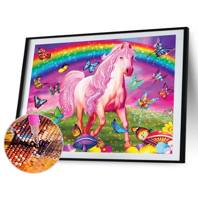 Taladro pintura de diamante (DE2679) 5D DIY caballo de dibujos animados completo bordado de punto de cruz 40x50cm Hugtrwg Para estrenar