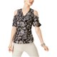 thumbnail image 1 of INC Blusa estampada con hombros descubiertos para mujer, negra, grande I-N-C Hombro frío, 1 of 2