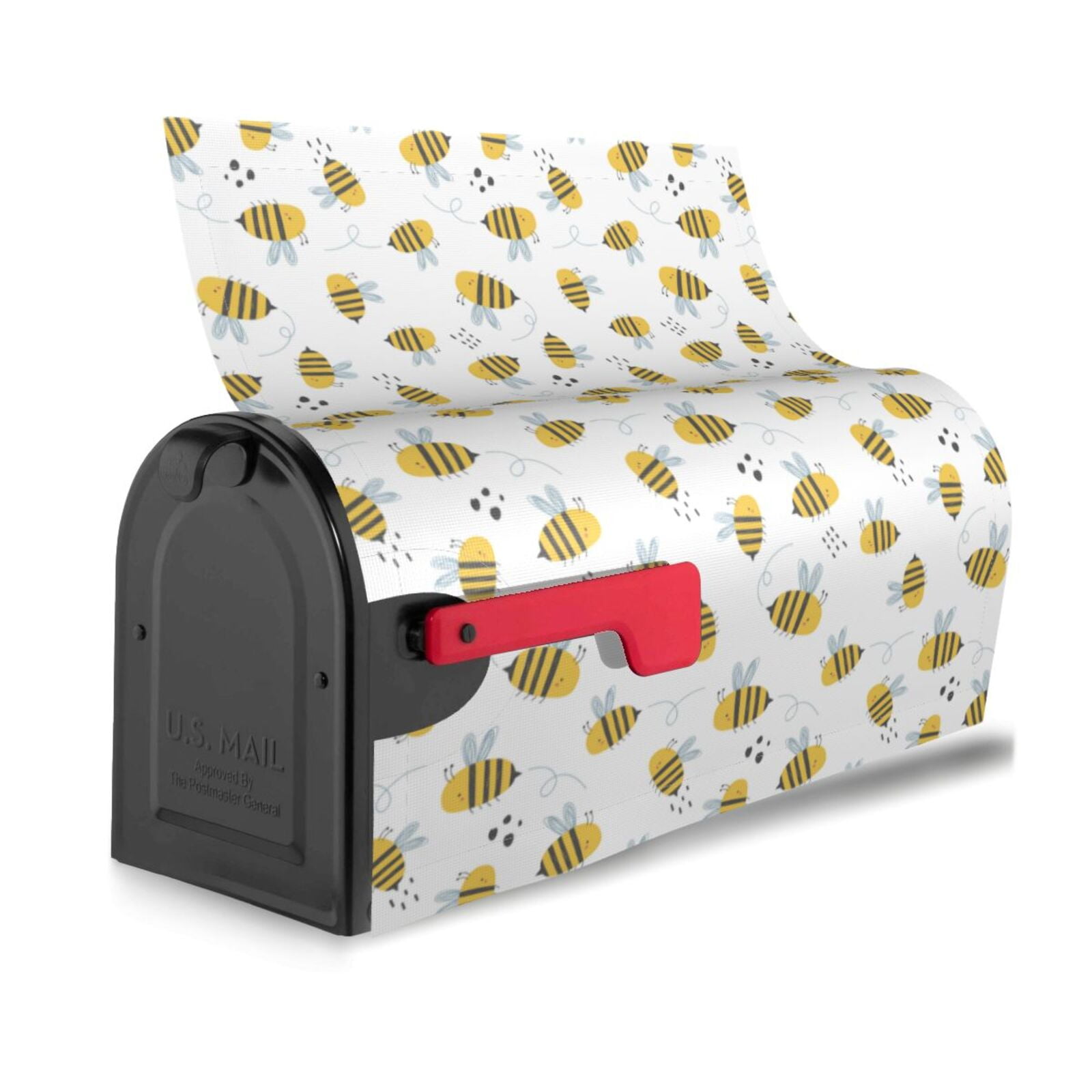 Xecao Bee for Mailbox Cover with Magnetic Strips, Waterproof and Sunscreen, Adds a Decorative Touch to Your Garden Yard.