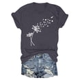 thumbnail image 3 of Nouveaux et Tendances T-Shirts Graphiques Uooqdmx pour Femmes, Hauts Floraux pour Femmes, Mode Plage pour Femmes, Mignons Col Rond Tournesol Graphique Décontracté Imprimé, Hauts de Printemps pour Femmes 2025, Gris m, 3 of 4