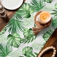 thumbnail image 3 of Summer Botanical Table Runner 72 Inches, Monstera Palm Leaves Green Bed Runner Dresser Scarves Tabletop for Indoor Outdoor Parties/Ceremony/Banquet, 14" x 72", 3 of 9